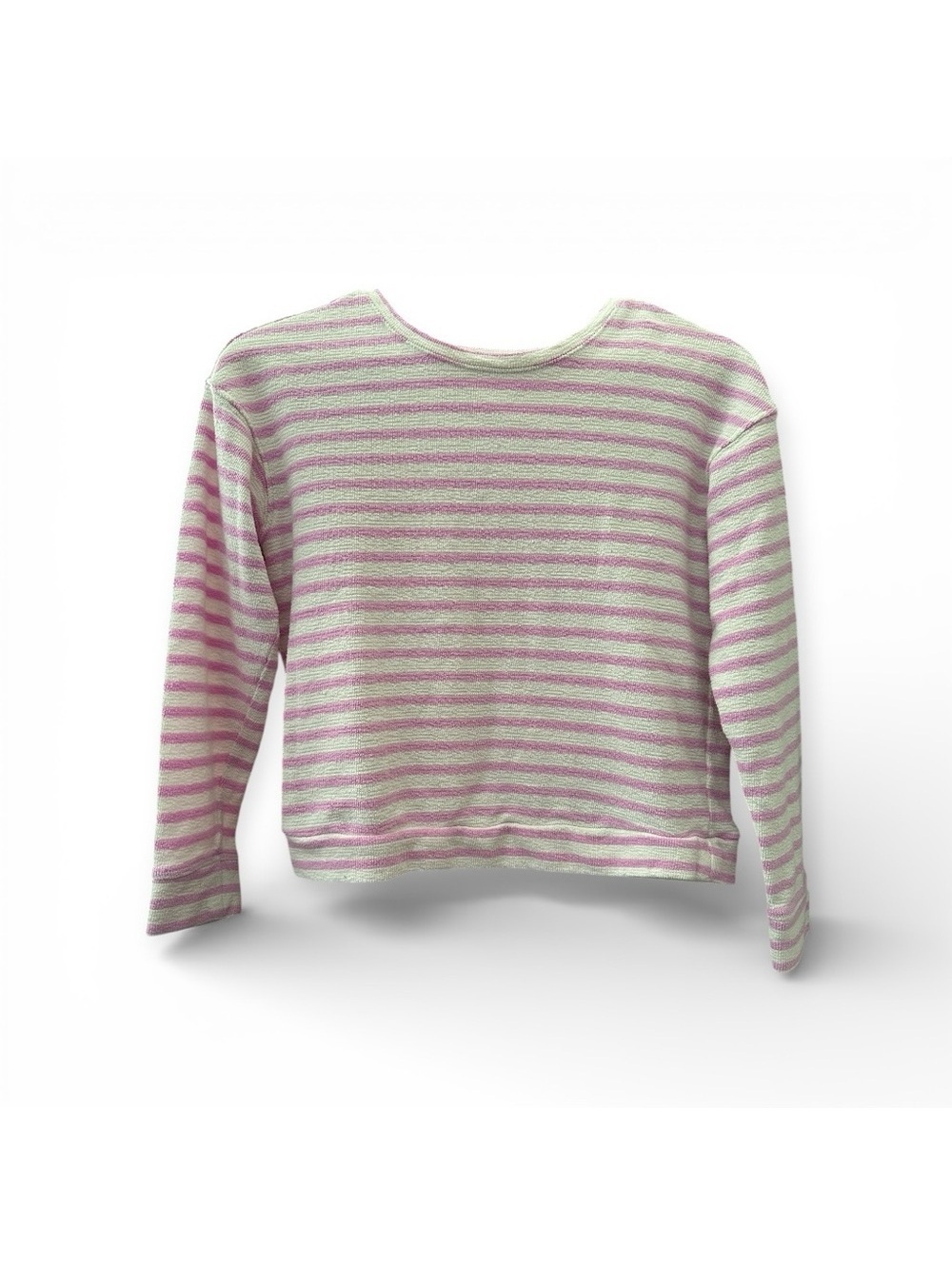 Cat & Jack Pink & White Lightweight Slugged Striped Sweatshirt Pink White SS